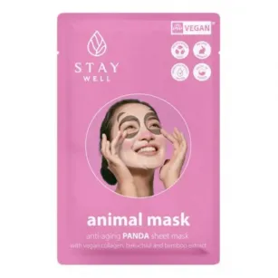 STAY Well Μάσκα προσώπου σε φύλλο με σχέδιο πάντα, 1pcs STAY Well Μάσκα προσώπου σε φύλλο με σχέδιο πάντα, 1pcs