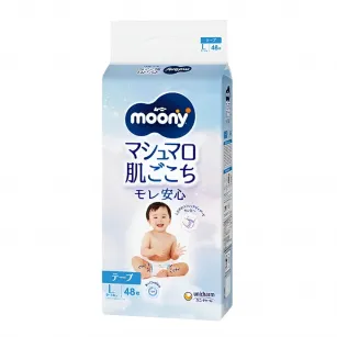 Подгузники  Moony Tape L (9-14 кг), 48 шт