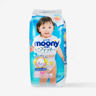 Moony Diapers Panties for Girls, Size XL, 12-22 kg, 38 pcs