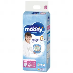 Moony Diapers Panties for Girls, Size XXL, 13-28 kg, 26 pcs