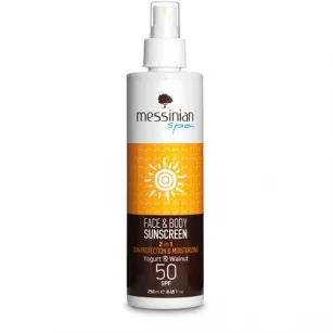 Αντηλιακό για πρόσωπο και σώμα Messinian Spa, SPF50, 250 ml