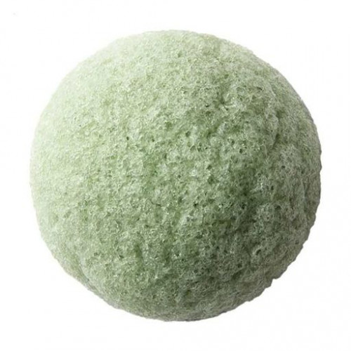 Konnyaku facial sponge with green tea