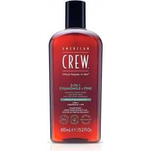 Shampoo, conditioner, and body wash American Crew with chamomile and pine scent, 450 ml Shampoo, conditioner, and body wash American Crew with chamomile and pine scent, 450 ml