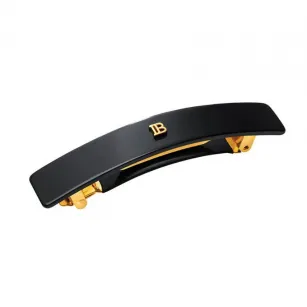 Black automatic hair clip Balmain Black Barrette Pour Cheveux