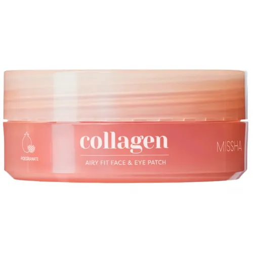 Зміцнюючі гідрогелеві патчі з колагеном Missha - Airy Fit Collagen Lifting Face & Eye Patch, 60шт