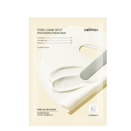 Brightening cream mask for face with niacinamide and ceramides CELIMAX Pore+ Dark Spot Brightening Cream Mask, 1pc