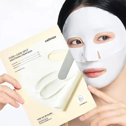 Brightening cream mask for face with niacinamide and ceramides CELIMAX Pore+ Dark Spot Brightening Cream Mask, 1pc