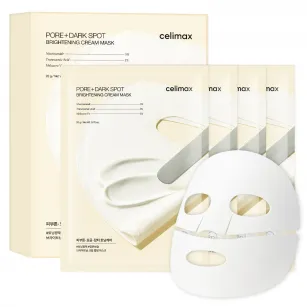 Осветляющая крем-маска для лица с ниацинамидом и керамидами CELIMAX Pore+ Dark Spot Brightening Cream Mask, 4шт