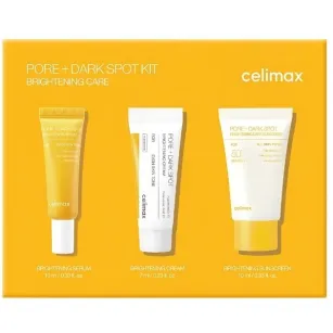 Celimax Skincare Set for Uneven Tone and Pigmentation - Pore+Dark Spot Brightening Kit, 10ml+7ml+10ml