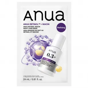 Тканинна маска з ретинолом для пружності та зволоження Anua Retinol Niacin Night Care Mask, 1шт
