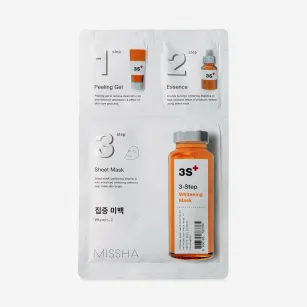 Three-stage brightening face mask MISSHA 3step whitening mask 1.5 gr + 22 gr + 1.5 gr