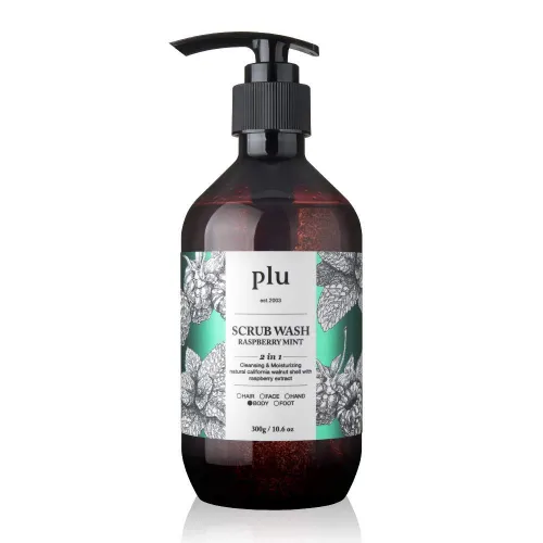 Scrub-gel for shower with mint and raspberry extracts Plu Scrub Wash, 500ml