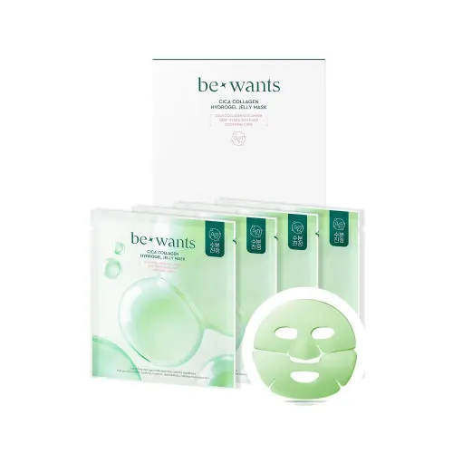 Успокаивающая и увлажняющая гидрогелевая маска BEWANTS Cica Collagen Hydrogel Jelly Mask Sheet, 4шт
