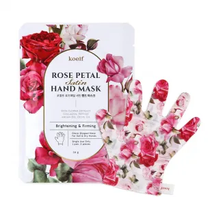 Strengthening hand mask-gloves PETITFEE Koelf Rose Petal Satin Hand Mask 1pc Strengthening hand mask-gloves PETITFEE Koelf Rose Petal Satin Hand Mask 1pc