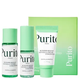 Set of soothing products Purito SEOUL Wonder Releaf Centella Mini Kit, 30ml, 15ml, 15ml Set of soothing products Purito SEOUL Wonder Releaf Centella Mini Kit, 30ml, 15ml, 15ml