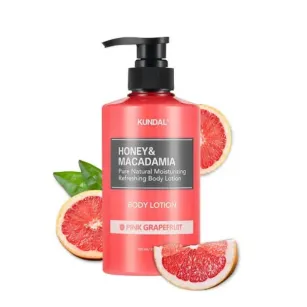 Ενυδατική λοσιόν σώματος με άρωμα "Ροζ Γκρέιπφρουτ" KUNDAL HONEY & MACADAMIA PURE BODY LOTION, 500 ml