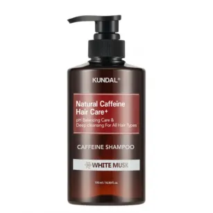Φυσικό σαμπουάν κατά της τριχόπτωσης με άρωμα λευκού μόσχου KUNDAL CAFFEINE SHAMPOO, 500ml