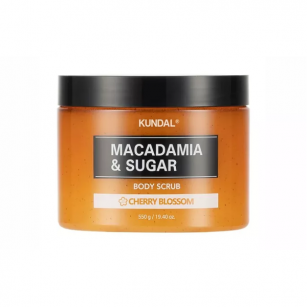 Body scrub with macadamia flower and sugar cherry, 550 g.