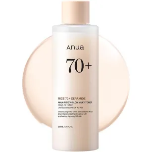 Nourishing toner based on rice water for radiant skin ANUA Rice 70 Glow Milky Toner, 250ml