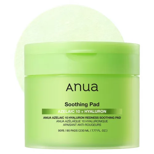 Soothing pads with azelaic acid ANUA Azelaic 10 Hyaluron Redness Soothing Pad, 90pcs