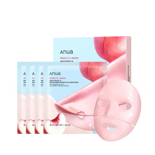 Brightening Collagen Face Mask ANUA Peach 70 Niacin Brightening Collagen Mask, 4pcs