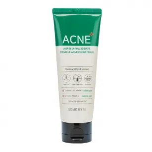 Мягкая очищающая пенка с кислотами SOME BY MI, AHA-BHA-PHA 30 Days Miracle Acne Clear, 100мл 
