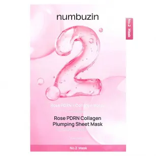 Moisturizing fabric mask for radiant skin NUMBUZIN No.2 Rose PDRN Collagen Plumping Sheet Mask, 1pc