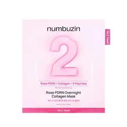 Hydrogel Mask Numbuzin No.2 Rose PDRN Overnight Collagen Mask, 1pcs