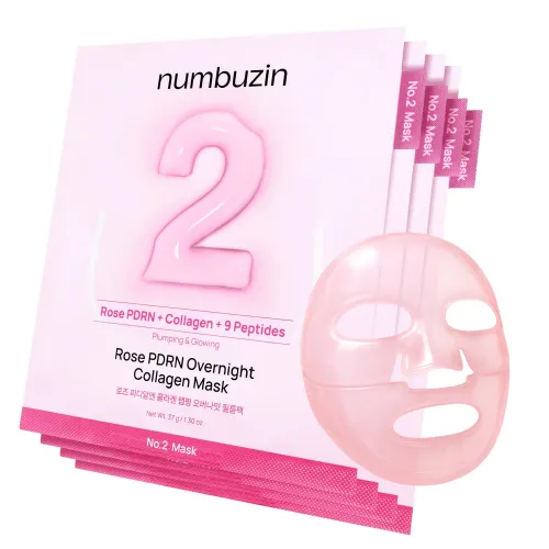 Гідрогелева маска Numbuzin No.2 Rose PDRN Overnight Collagen Mask, 4шт