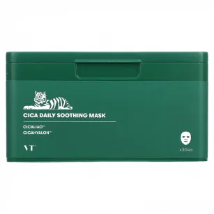 Set of soothing fabric face masks VT Cosmetics Cica Daily Soothing Mask - 30 pcs