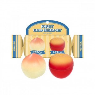 Set of fruit hand creams (peach/apple) - 35 g*2 pcs