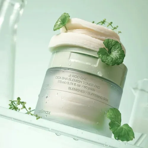 Пэды против высыпаний и раздражений с центеллой и BHA-кислотами celimax Ji Woo Gae Cica BHA Blemish Toner Pad, 60шт