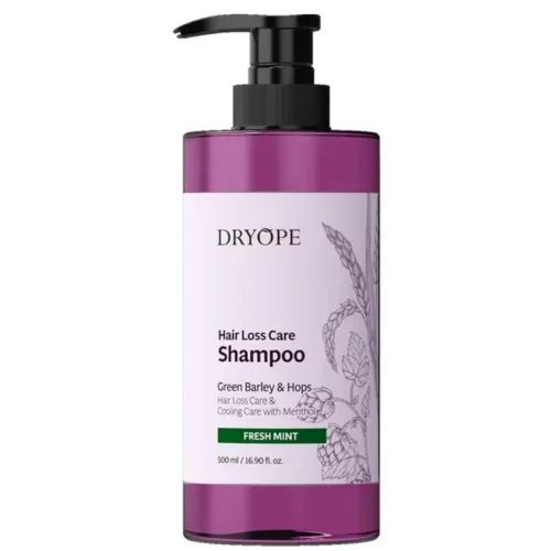 Укрепляющий шампунь для комплексного ухода DRYOPE GREEN BARLEY SCALP+ HAIR CARE SHAMPOO FRESH MINT, 500мл