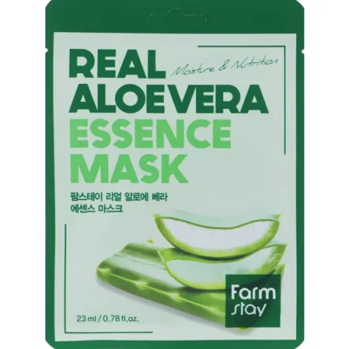 Moisturizing sheet face mask with aloe FarmStay Real Aloe Vera Essence Mask, 1pc