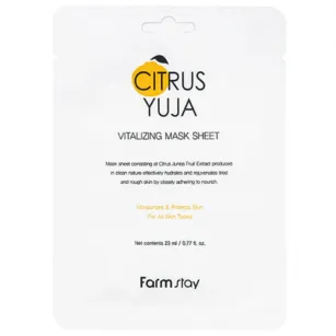 FarmStay Citrus Yuja Vitalizing Mask Sheet with Yuzu Extract, 1 piece