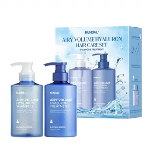 Set of shampoo + conditioner for hair volume KUNDAL AIRY VOLUME HYALURON EDITION, 300+300ml