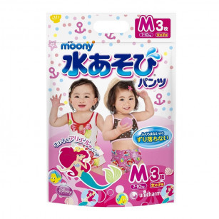 Girls Water Play Diapers Pants Type  UNICHARM "Moony" M (7~10kg)