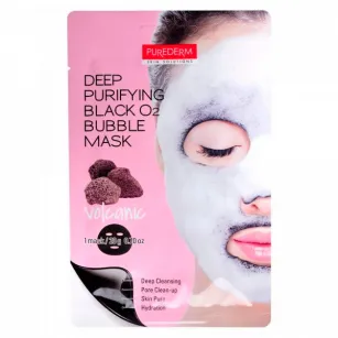Кислородная очищающая маска с вулканическим пеплом Purederm Deep Purifying Black O2