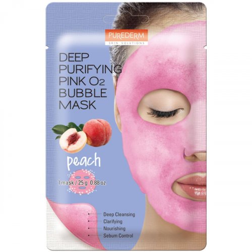 Cleansing bubble mask with peach extract for dull skin, 20ml