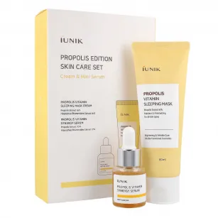 Cosmetic set for problematic skin IUNIK Propolis Edition Skin Care Set night mask 60 ml + serum 15 ml Cosmetic set for problematic skin IUNIK Propolis Edition Skin Care Set night mask 60 ml + serum 15 ml