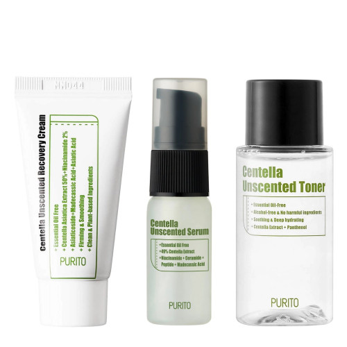 Set of mini-products with extract of Asian Centella