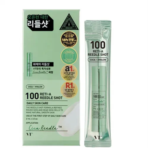 Micro-needle booster with retinal for improving skin texture (stick) VT COSMETICS 100 Reti-A Reedle Shot, 2ml х 10pcs